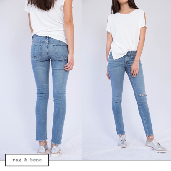 rag & bone Denim - rag & bone skinny w/ raw hem in Midland Wash